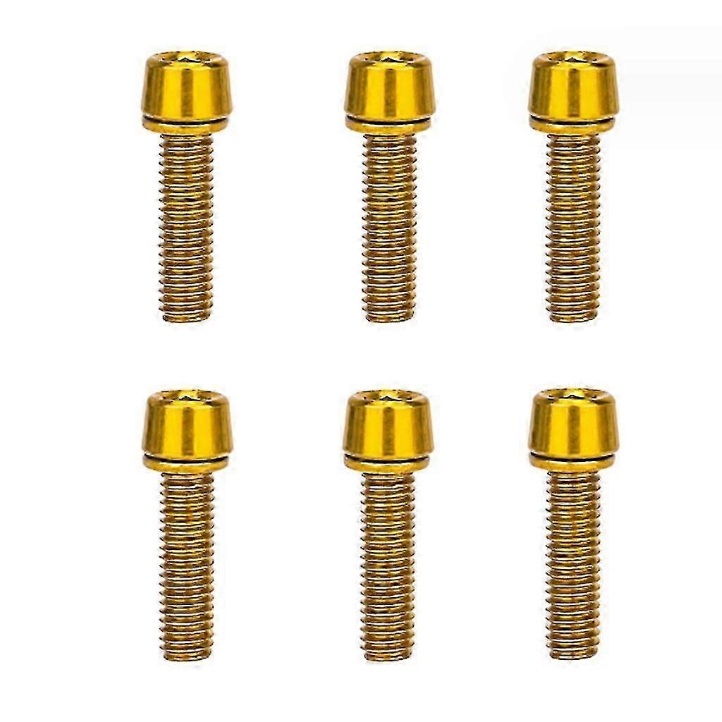 6 Stück Fahrrad-vorbau-abdeckschrauben, Konische Schrauben (gold)