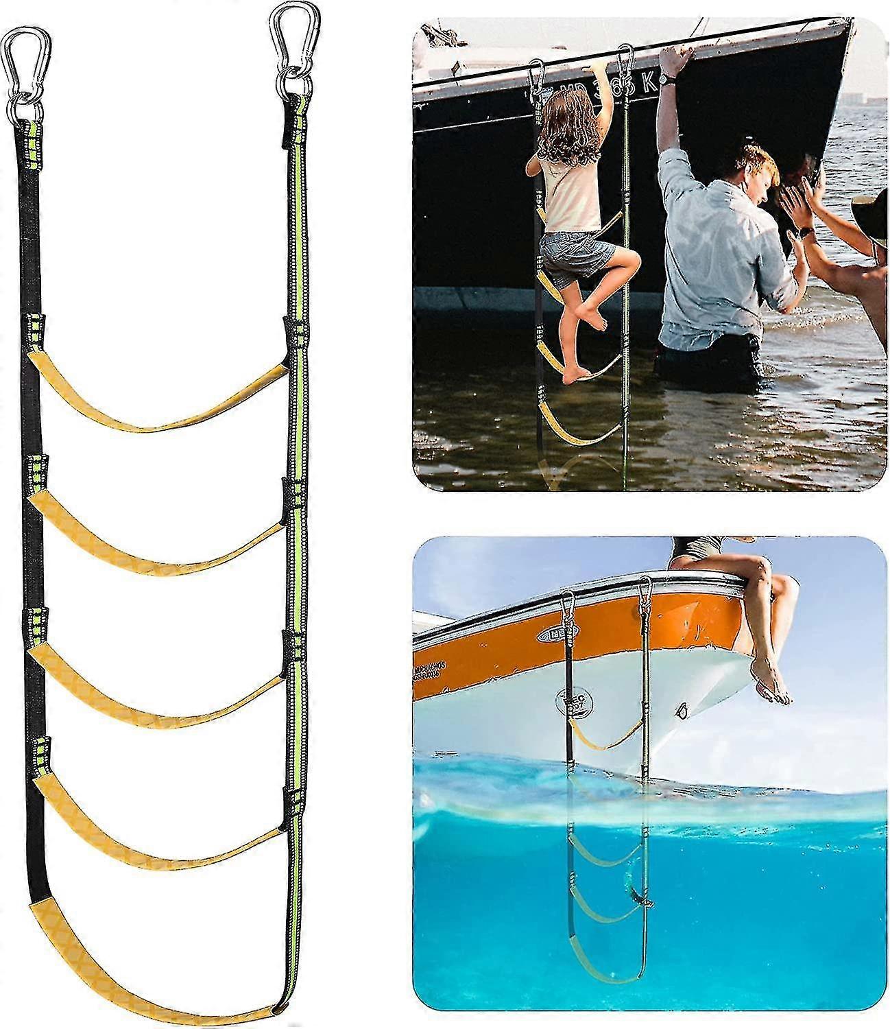 Bootsseilleiter, Tragbare Bootsseilleiter-verlängerungs-angelseilleiter Für Schlauchboote, Kajaks (rot, 5 Stufen)