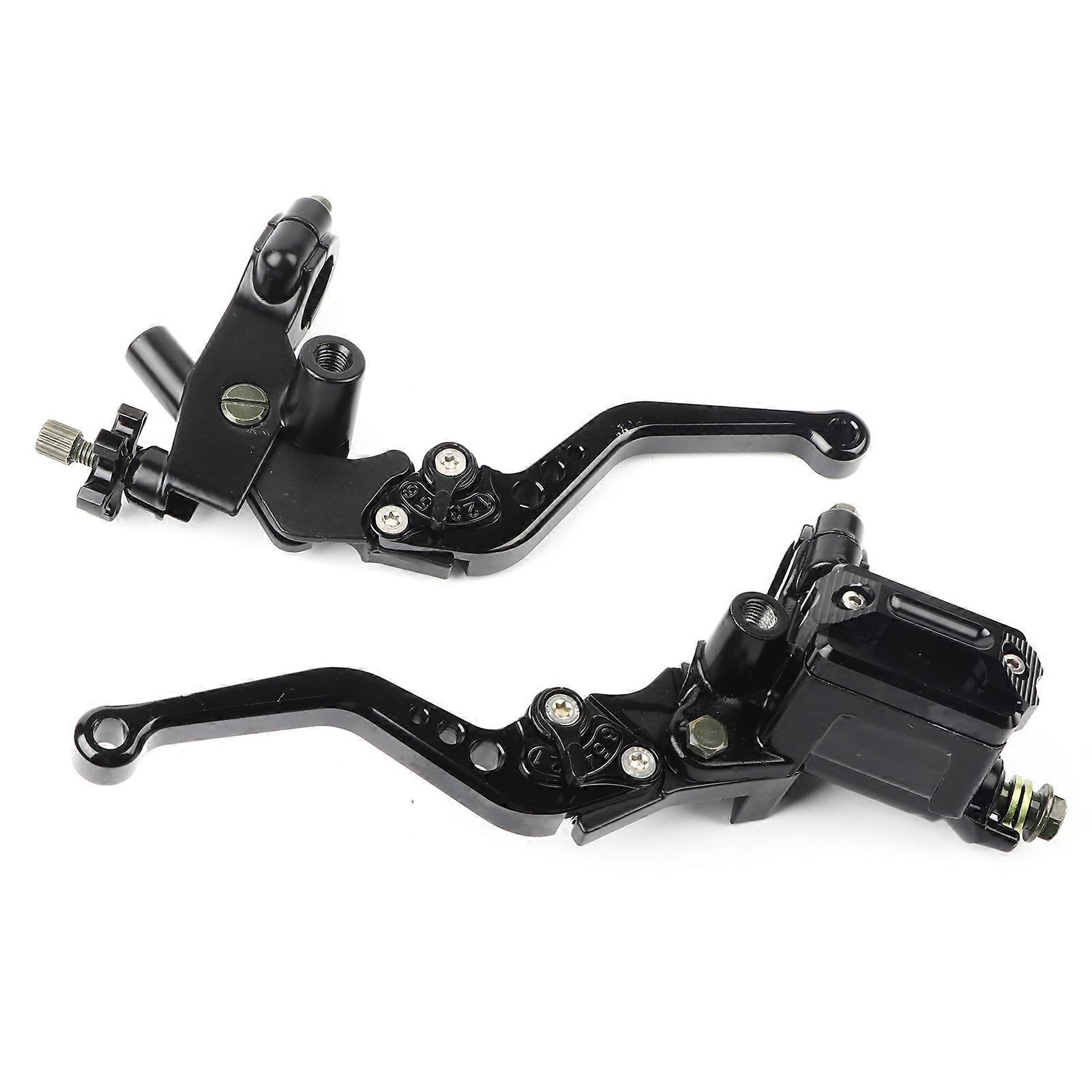 Universelle 7/8-zoll-hydraulik-bremshebel-kupplungshebel-griffbaugruppe Mit Verstellbarer Oberer Pumpe (schwarz)