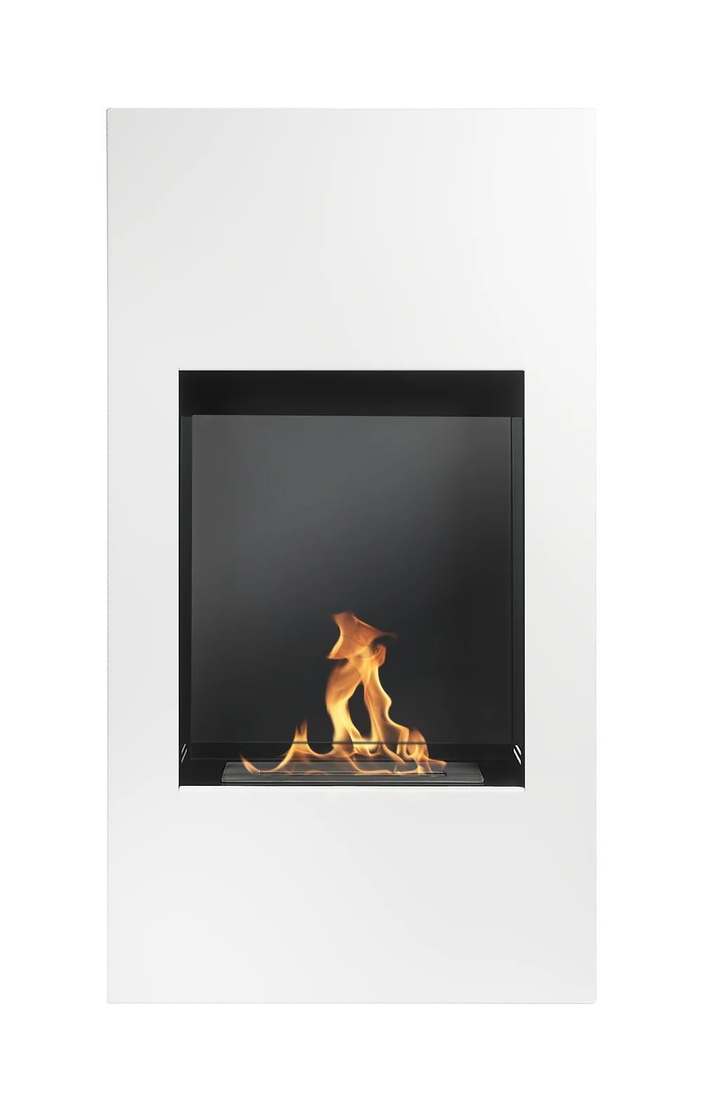 Bioethanol Stand- Und Wandkamin Modern Mit Sicherheitsglas, Tüv-brenner 0,7 L, Weiß Struktur Matt