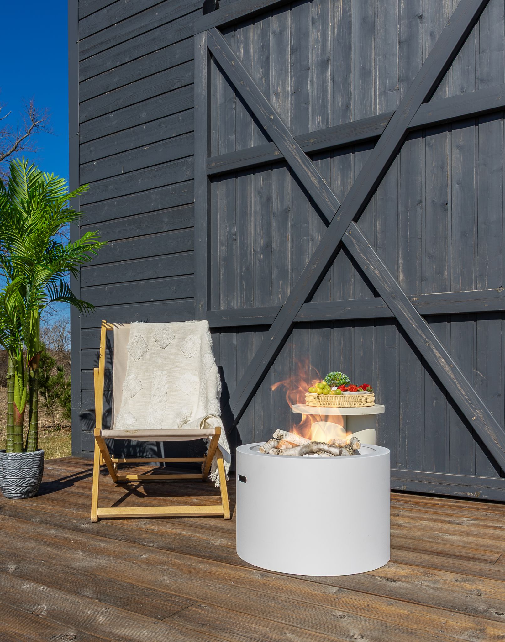 Bioethanol Standkamin Moon Mit Edelstahlbrenner 1 L, Schwarz Matt, 47,5 × 32,5 Cm