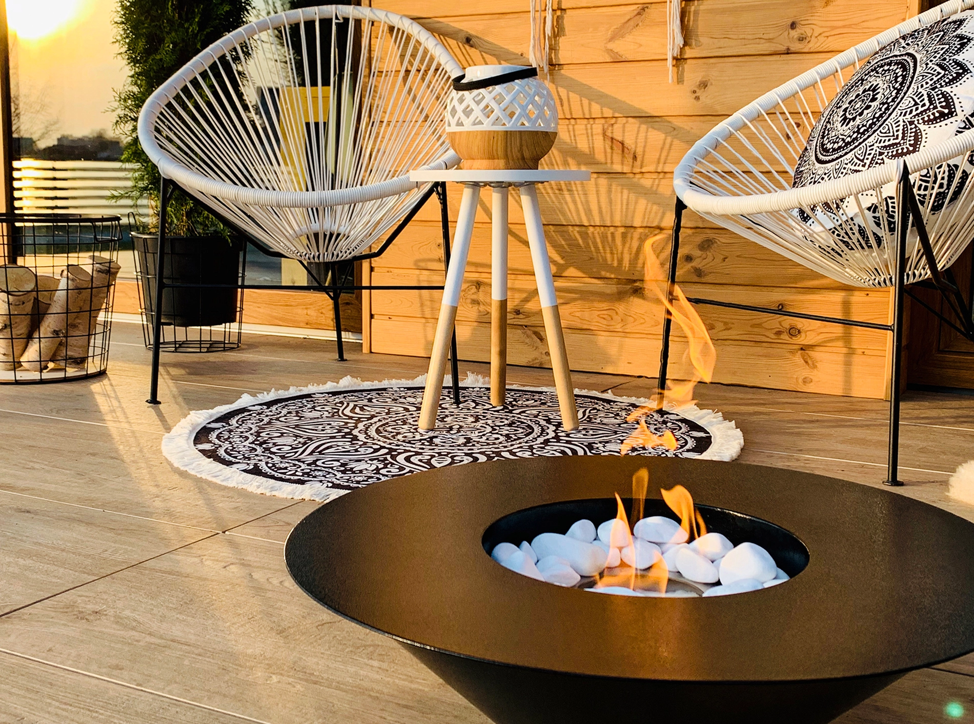 Bioethanol Standkamin Universe Mit Edelstahlbrenner 1 L, Schwarz Matt, 60 × 60 Cm