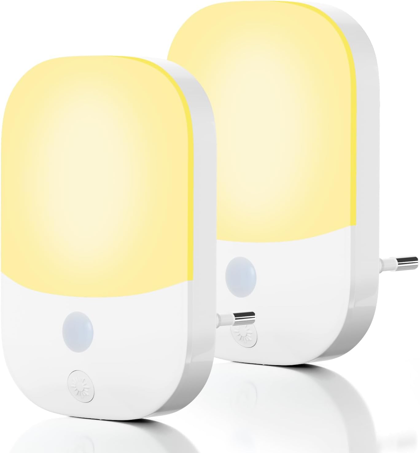 2er-set Led-nachtlichter Für Kinder, 3000 K Warmweißes Licht, Ein/aus/auto-modus, 5 Helligkeitsstufen, 0,3 W, Für Schlafzimmer, Flur, Treppe, Küche