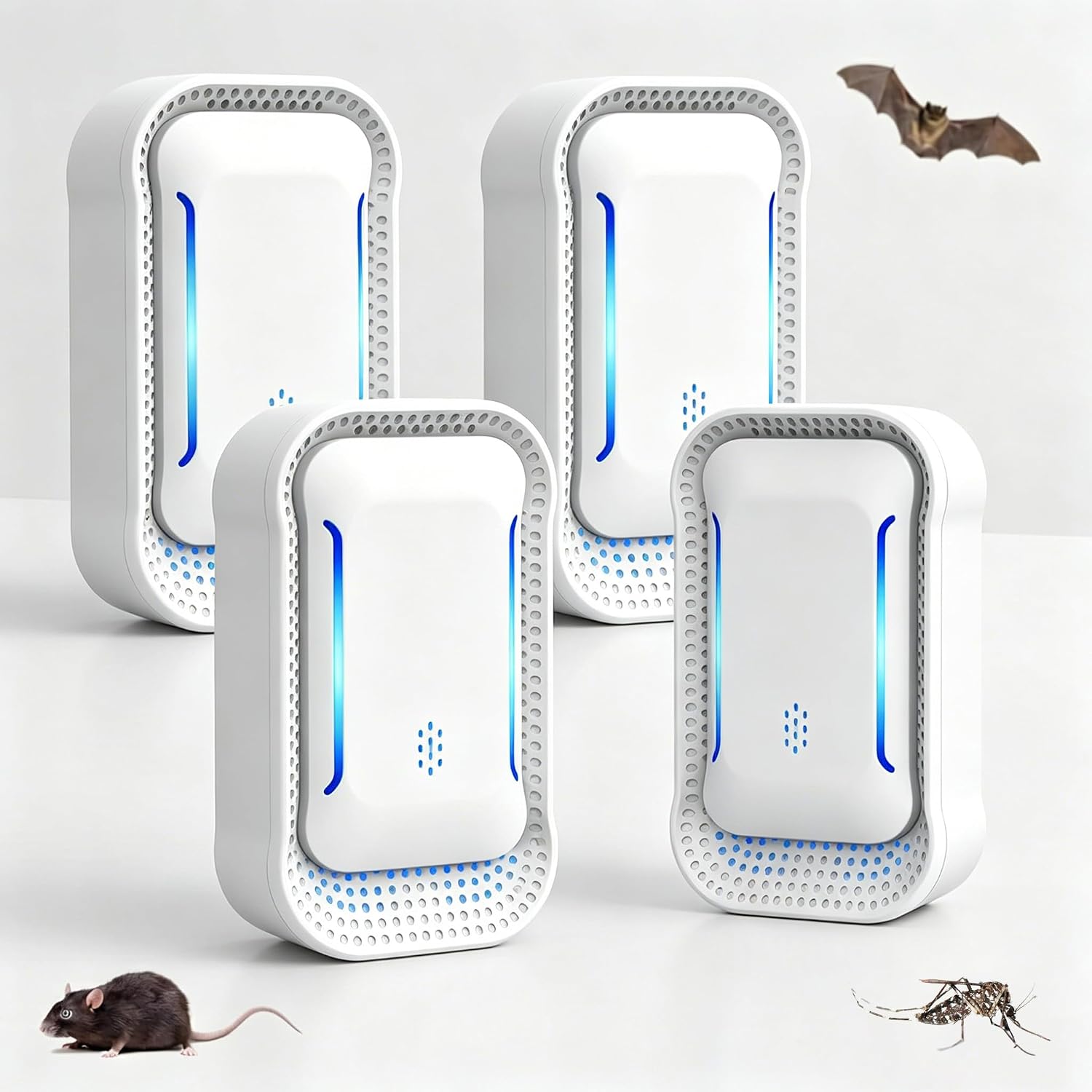 Verbessertes Ultraschall-abwehrgerät (4er-pack, 2026), Steckdosengerät Gegen Mücken, Nagetiere, Kakerlaken, Spinnen, Ameisen Und Fliegen, Chemikalienfrei, Sicher Für Haustiere Und Familien, Große Fläc