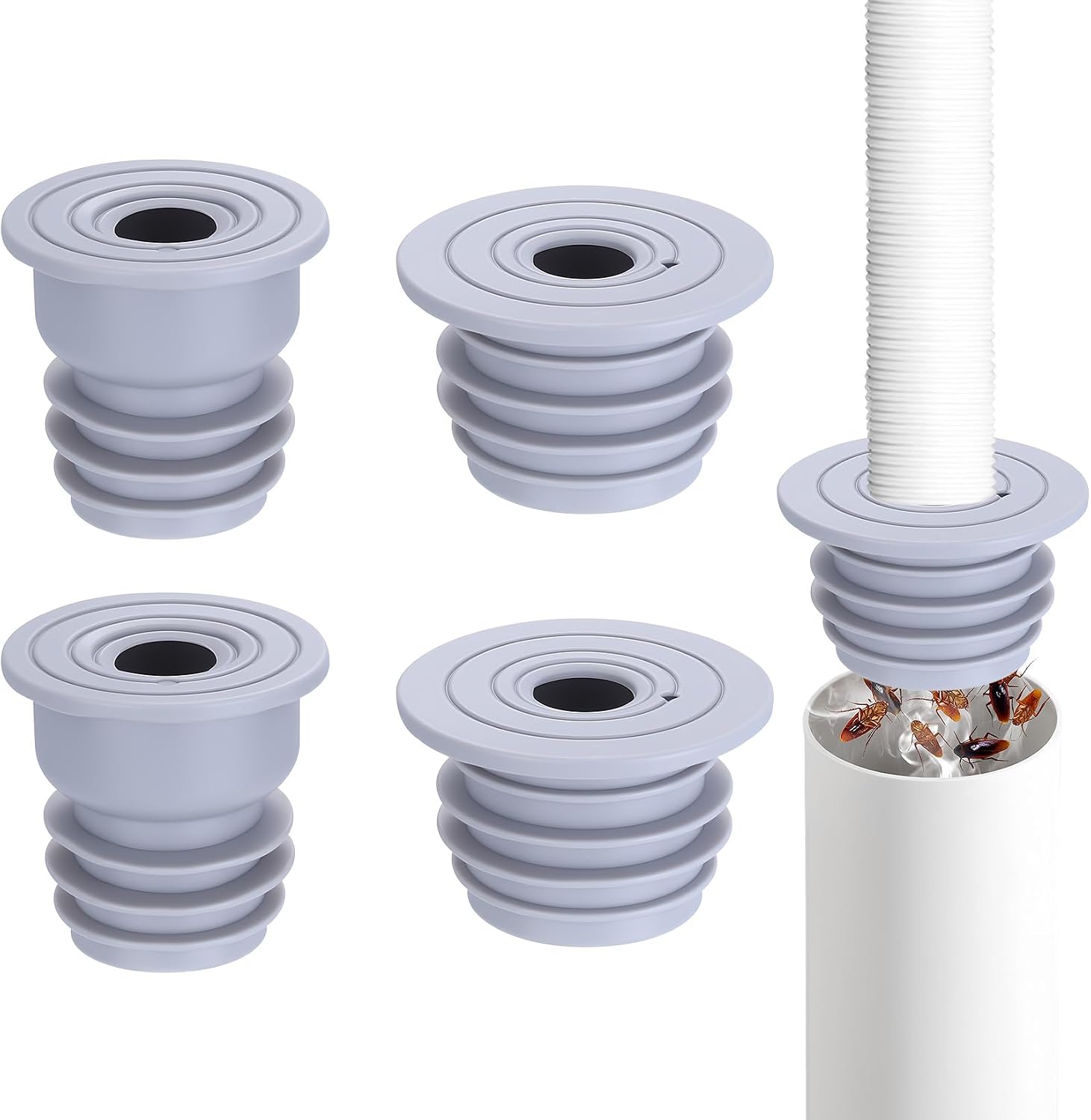 4 Stück Geruchsdichte Waschmaschinenstopfen, Waschmaschinenablaufstopfen, Silikon-dichtungsstopfen Für Abwasserrohre In Bad Und Küche (35-40 Mm/45-50 Mm)