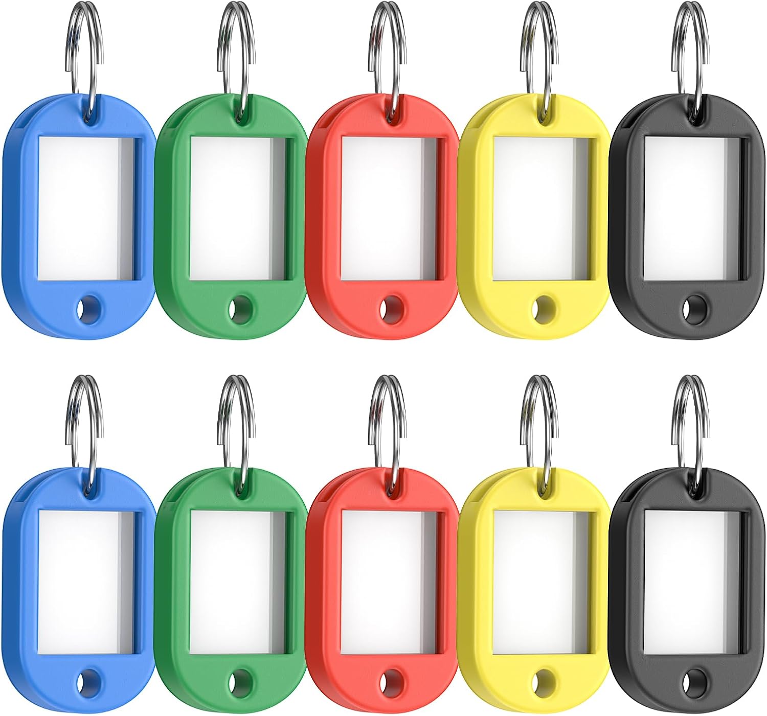 10 Schlüsselanhänger, 5 Farben, Mit Ringen Blanko-schlüsselanhänger Aus Kunststoff Mit Ringen, Für Zuhause, Büro Und Schule, 3,8 × 2,5 Cm