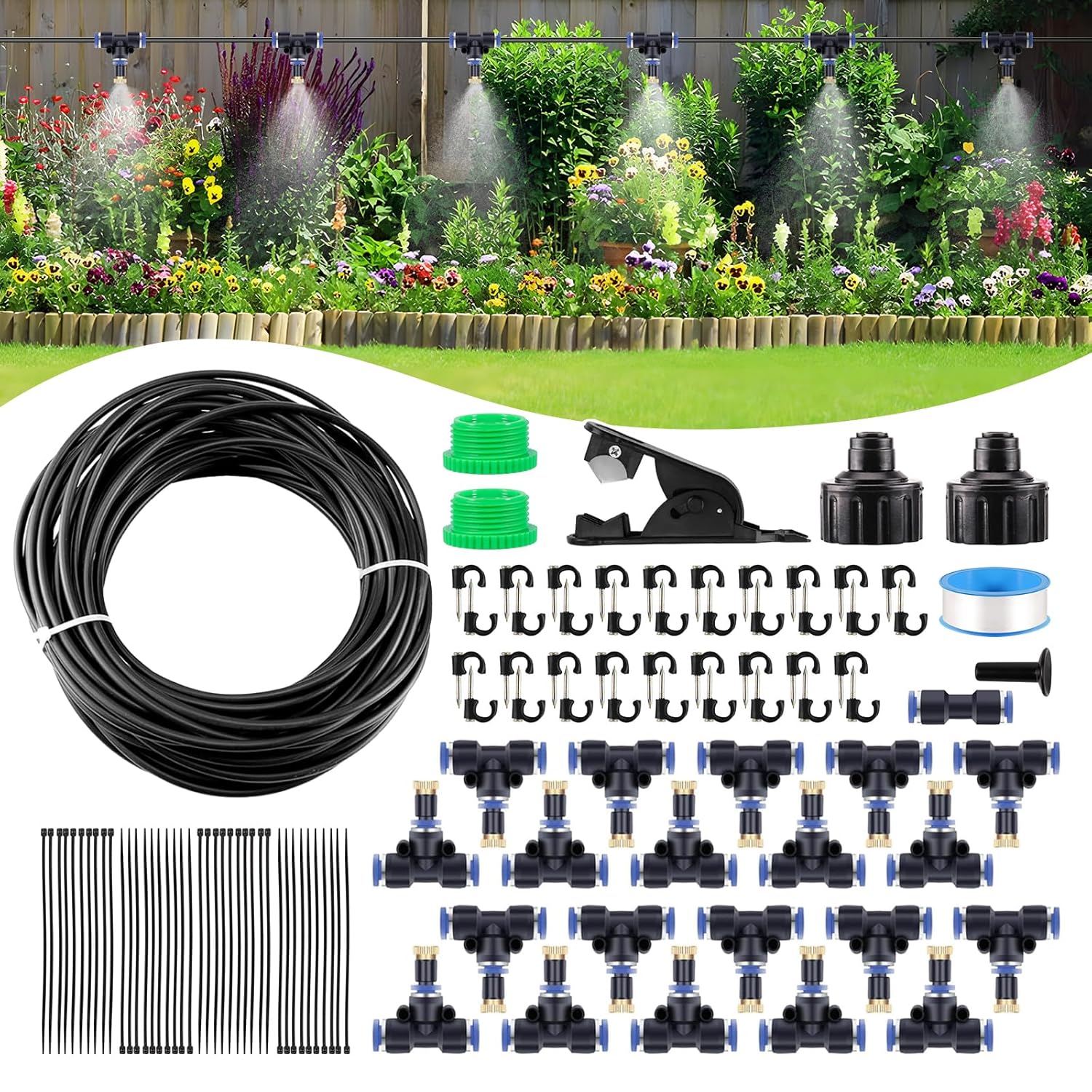 20-meter-gartenbewässerungssystem-bausatz, Tropfbewässerungssystem, Sprühbewässerungssystem, Kühlsysteme Für Garten, Rasen, Gewächshauspflanzen