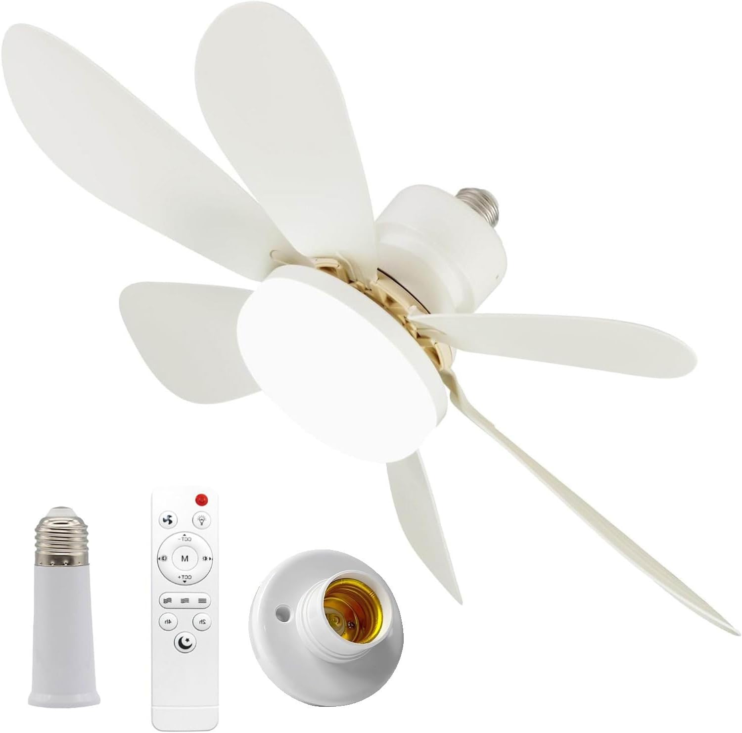 Baugmann Deckenventilator Mit Licht Und Fernbedienung, 40 W – 52 Cm, Kleiner, Dimmbarer Led-ventilator Mit Einstellbarer Belüftung Und Beleuchtung.