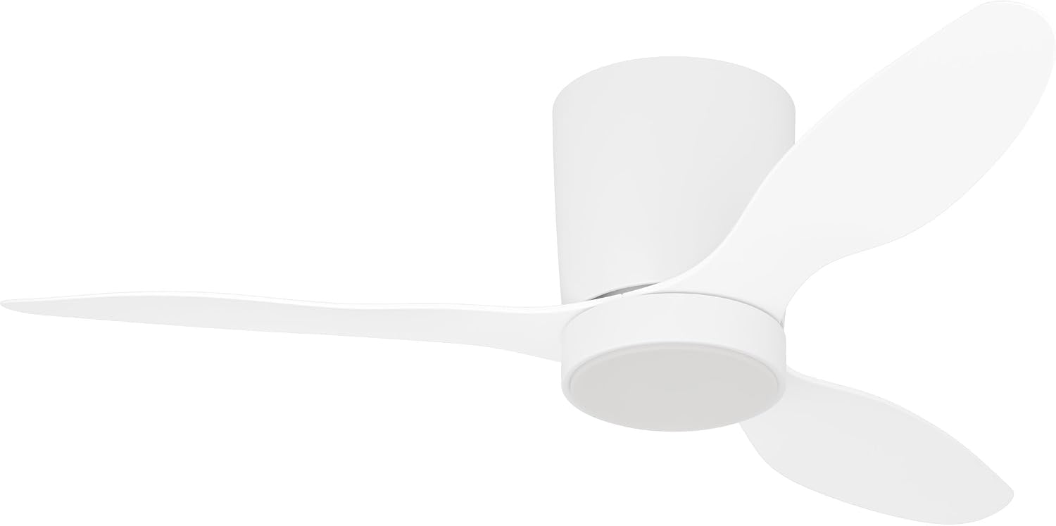 Baracarès Led-deckenventilator, 3 Flügel, Dimmbare Beleuchtung Fernbedienung, Timer, Gleichstrommotor, Warm-/kaltweißes Licht, Weiß, Ø 106 Cm