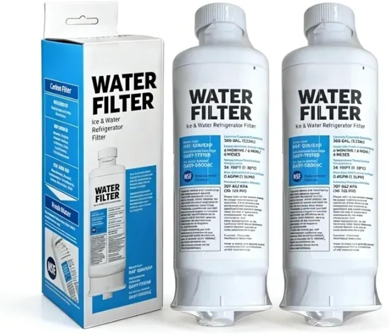 Kompatibel Mit Samsung Da97-17376b, Haf-qin/exp, Ersatz-kühlschrankwasserfilter, 6 Monate Lebensdauer, Nsf-zertifiziert (2 Stück)