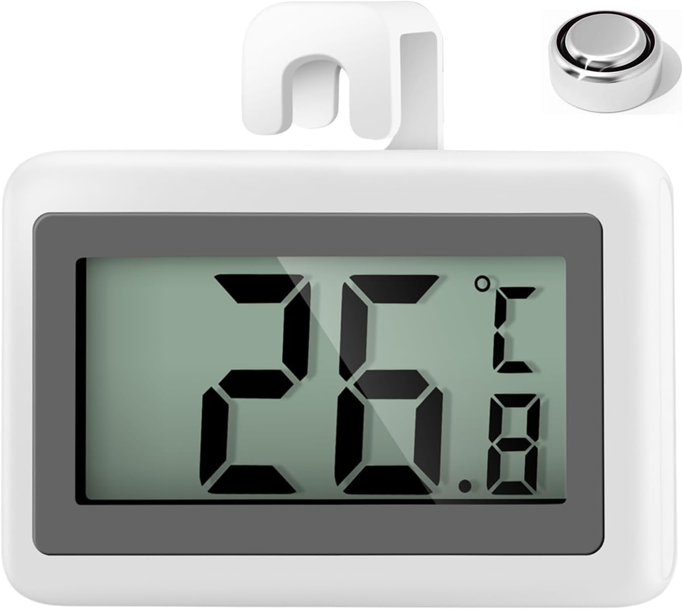 Digitales Kühlschrankthermometer, Mini-magnet-gefrierschrankthermometer Mit Haken, Messbereich -50 °c Bis +70 °c, Für Kühlschrank Und Küche