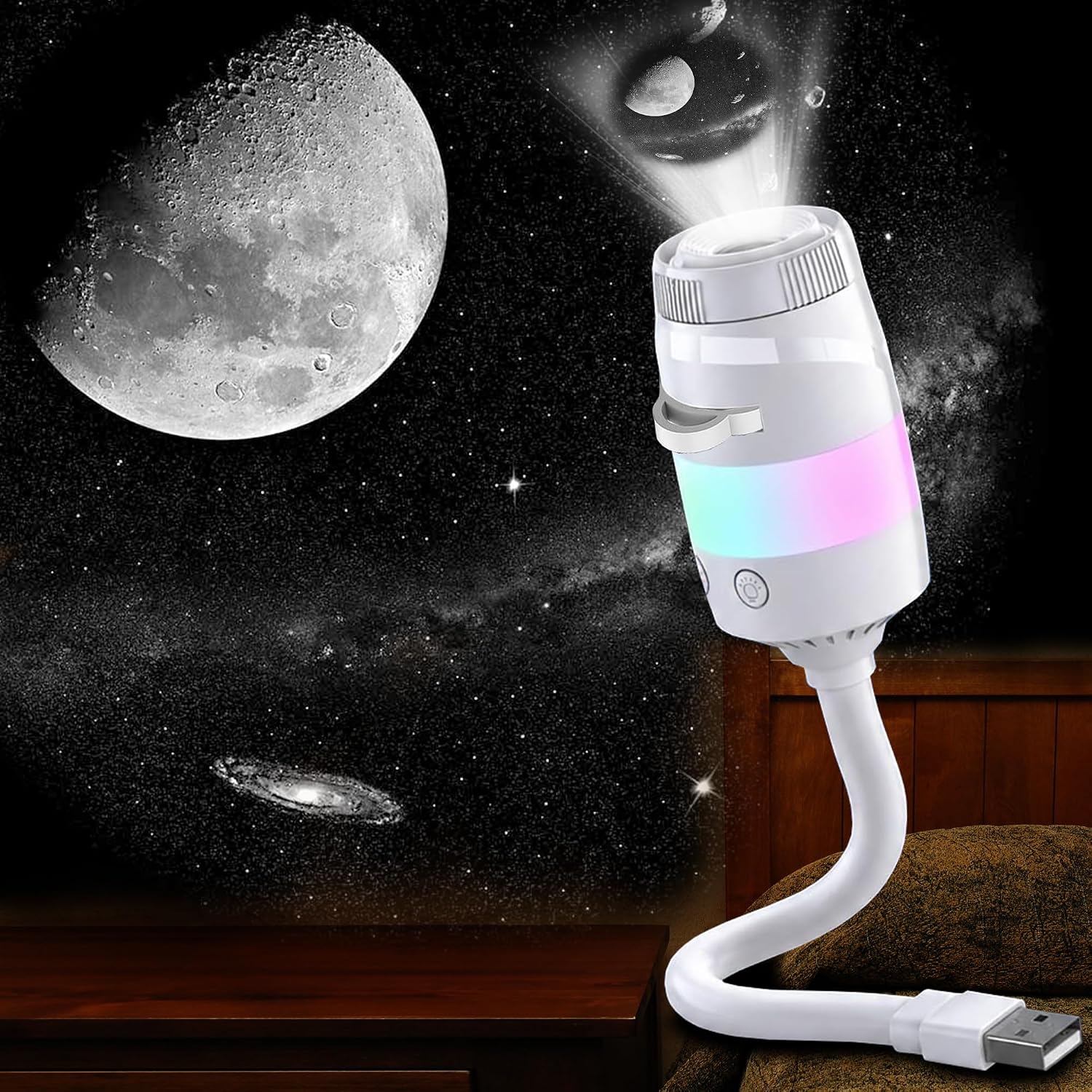 Sternenhimmel-projektor-nachtlicht, 2-in-1-galaxie-nachtprojektor Usb-sternenhimmel-projektor Mit 6 Projektionsfolien, Led-wand-nachtlicht, Galaxie-projektoren Für Decke Und Auto