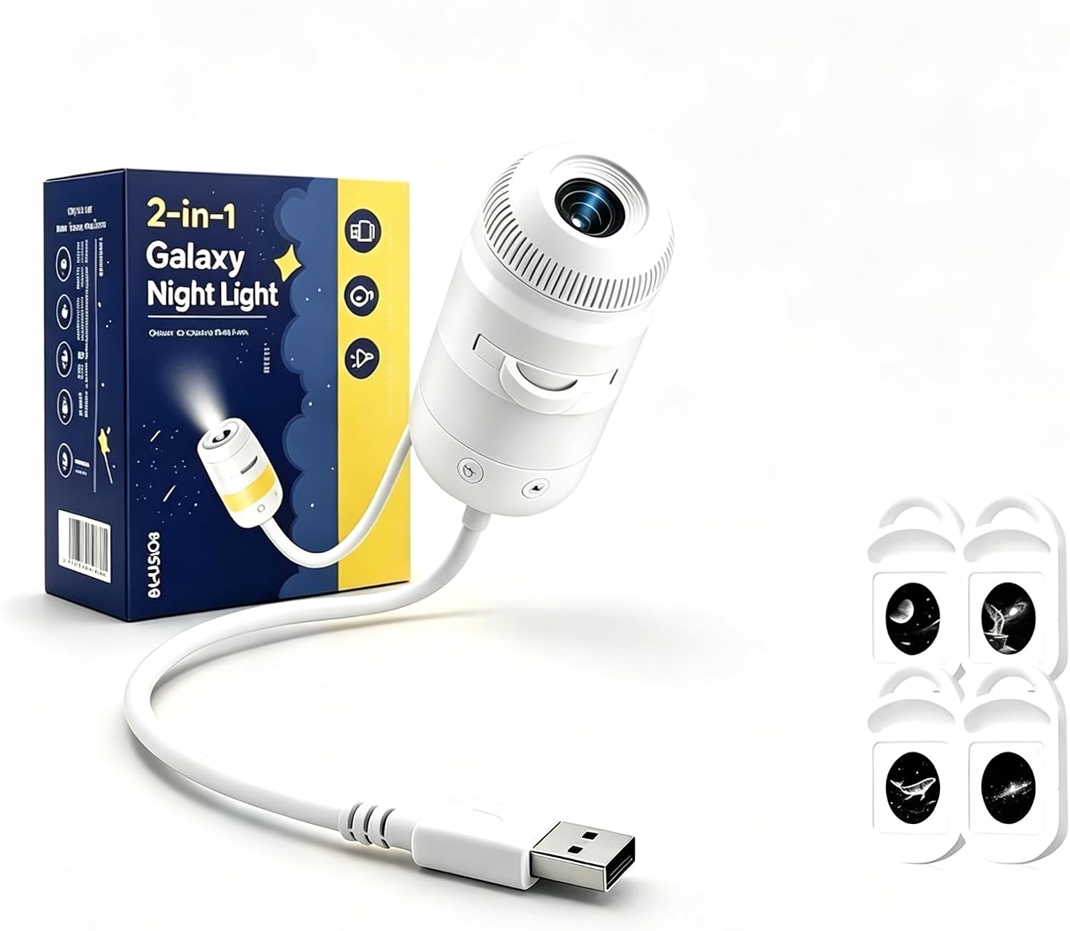Galaxy Sternenhimmel-projektor 2-in-1 Usb-nachtlicht, Dimmbar, 360° Drehbar Hd-galaxy-projektor, Dimmbares, Farbenfrohes Nachtlicht, Tragbar Für Auto, Schlafzimmer, Kinderzimmer, Partys, Camping