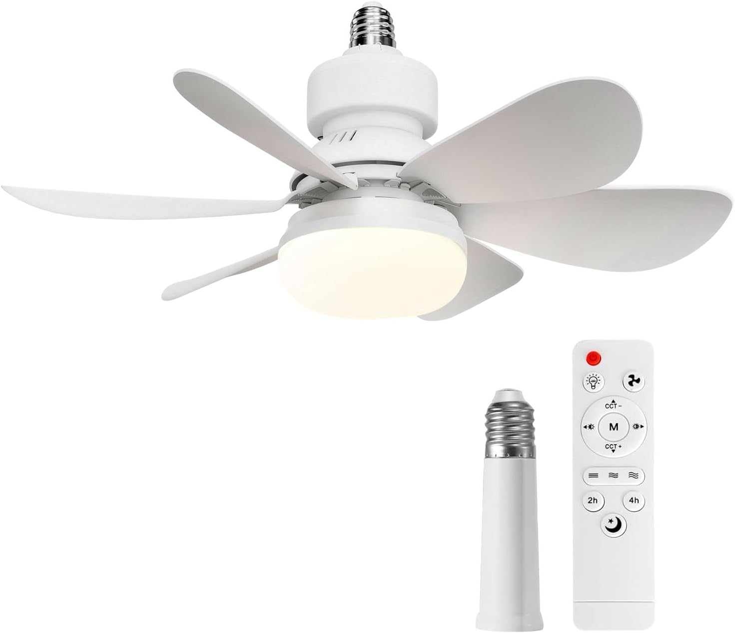 52-cm-deckenventilator Mit Licht Und Fernbedienung, Dimmbare Led, Kleiner, Leiser Ventilator Mit Verlängerungsstange Für Schlafzimmer, Für Den Innenbereich
