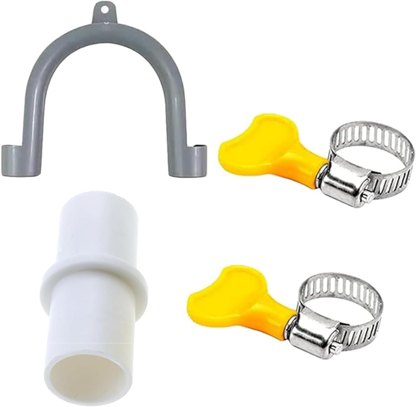Zubehör Für Waschmaschinen, Universeller Ablaufschlauchadapter, U-förmige Halterung, Weißer Verlängerungsverbinder Und 2 Schlauchschellen, Für Waschmaschinen Und Geschirrspüler