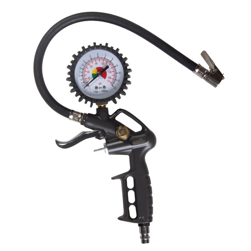 Reifenfüllpistole Mit Manometer 0–12 Bar Aluminiumgehäuse Schnellanschluss