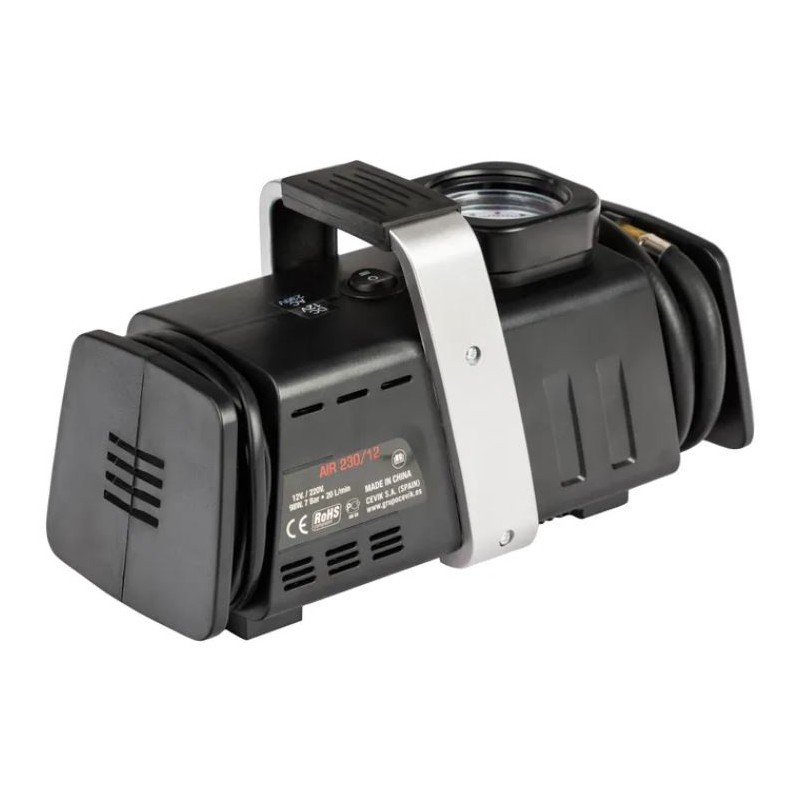 Mini-tragbarer Luftkompressor 98 W, 12 V Und 230 V 7 Bar Druck 60 Cm Schlauch Und 2 Düsen