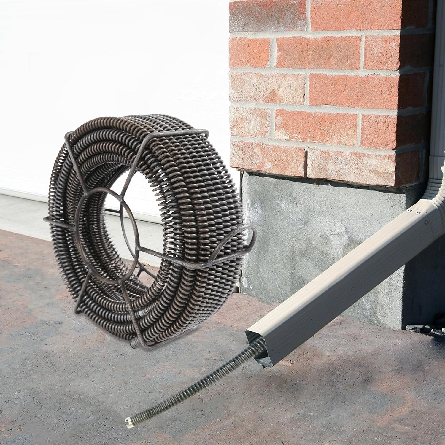 16mm Frühlingsspirale Rohrreinigungsspiralen-set 4 Abschnitte 4,9m + 1 Abschnitt 2,5m 65 Manganstahl Abflussreiniger Spirale Für Rohrreinigungsgerät Rohrreiniger Rohrreinigungsmaschine Abflussreiniger