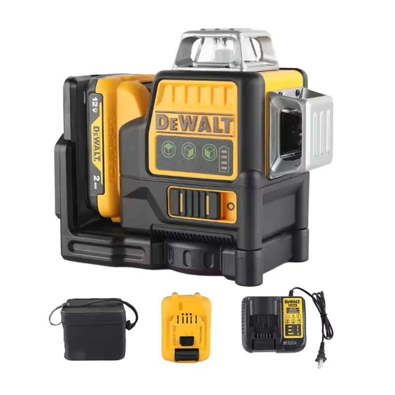 Dewalt Dw089lg Livella Laser Verde 12v 3x360° Per Cantiere - Con Batteria, Caricatore