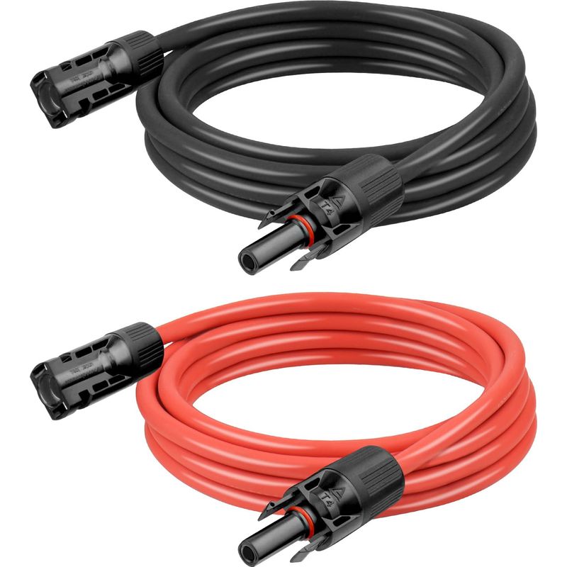 Doppelseitiges Verlängerungskabel, Solarstecker, Rot/schwarzes 6mm² Solarkabel Mit Stecker, Verschiedene Längen (1m Bis 50m), (6m)
