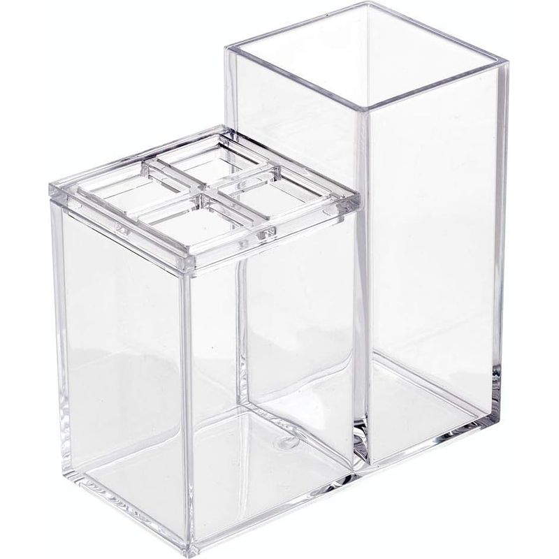 Zahnbürstenhalter, Kunststoff-badezimmeraufbewahrung Für 4 Zahnbürsten Und Zahnpasta, Praktischer Zahnbürstenhalter Für Waschbecken Oder Schrank, Transparent