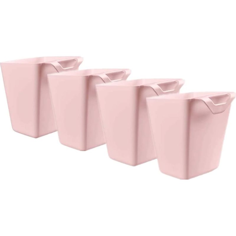 Set Mit 4 Hängenden Becherhaltern, 13 X 12 X 11 Cm, Hängenden Stiftehaltern, Blumentöpfen, Schminktäschchen (rosa), Kunststoff
