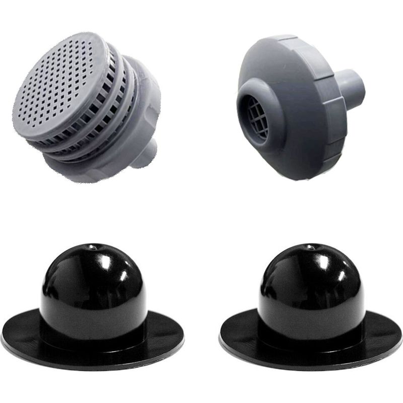 Poolanschluss-set, 4er-set 3,2 Cm Einlassdüsen Für Aufstellpools (schwarz)