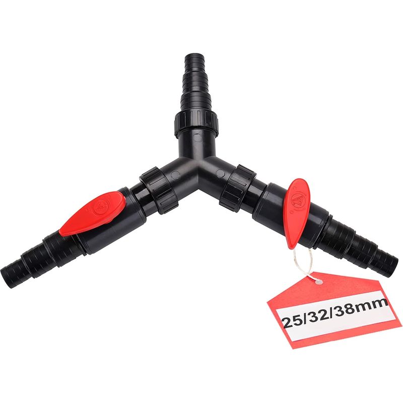 Y-verteiler 25/32/38 Mm (1"/1 1/4"/1 1/2") Y-schlauchverbinder Für Teichpumpe, Gartenschlauch Und Bachlauf