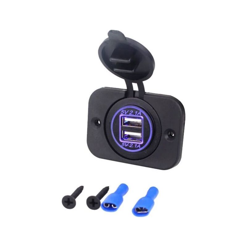 Versenkte Doppel-usb-steckdose 12/24 Volt 2,1a 5 Volt Für Wohnwagen, Wohnmobile, Autos, Boote, Lkws (3,75 X 42,9 Cm)