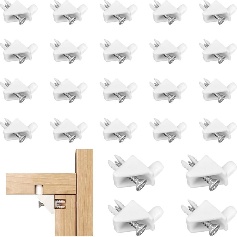 Packung Mit 30 Ersatz-regalwinkeln Aus Weißem 5-mm-kunststoff Für Schränke, Regalböden Inklusive Schrauben Für Schränke Und Bücherregale