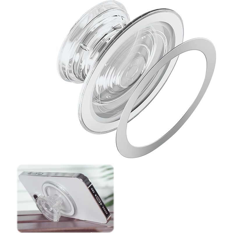 Magnetfuß Mit Handygriffen, Ultraleicht Und Robust, Ultraleichter Und Schlanker Handyhalter, Breite Kompatibilität, Matt-transparentes Zubehör