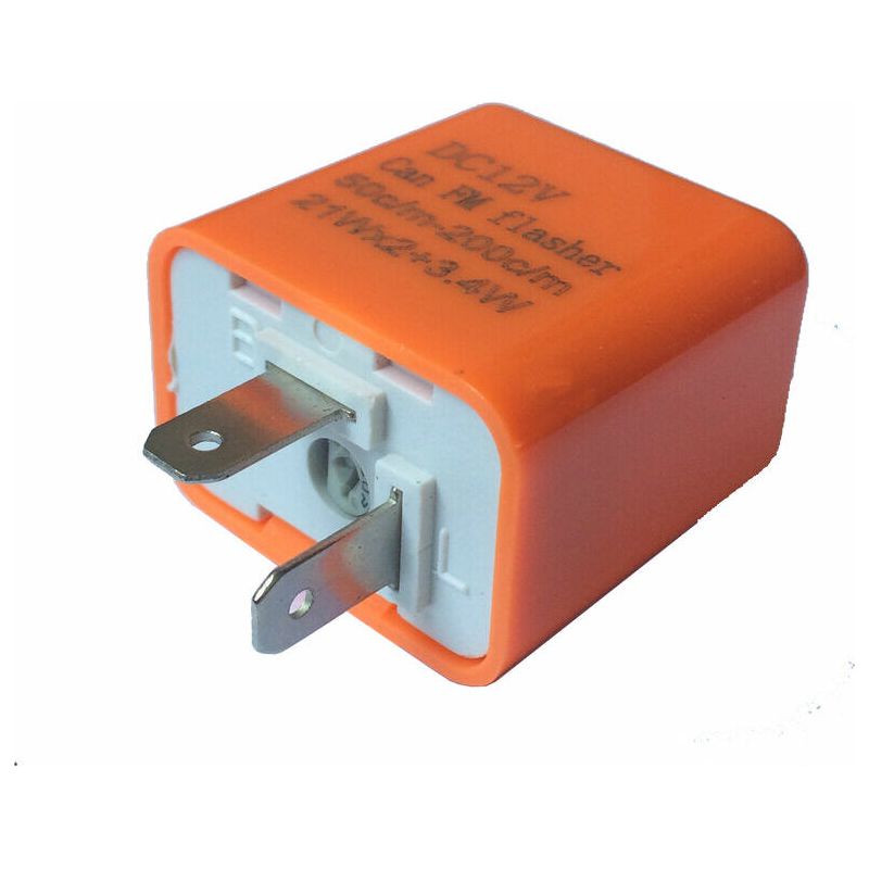 12v 2-poliger, Einstellbarer Led-blinker Mit Relais Und Widerstand Zur Behebung Von Hyper-control-blinken Bei Motorrädern, Orange, 2 Stück