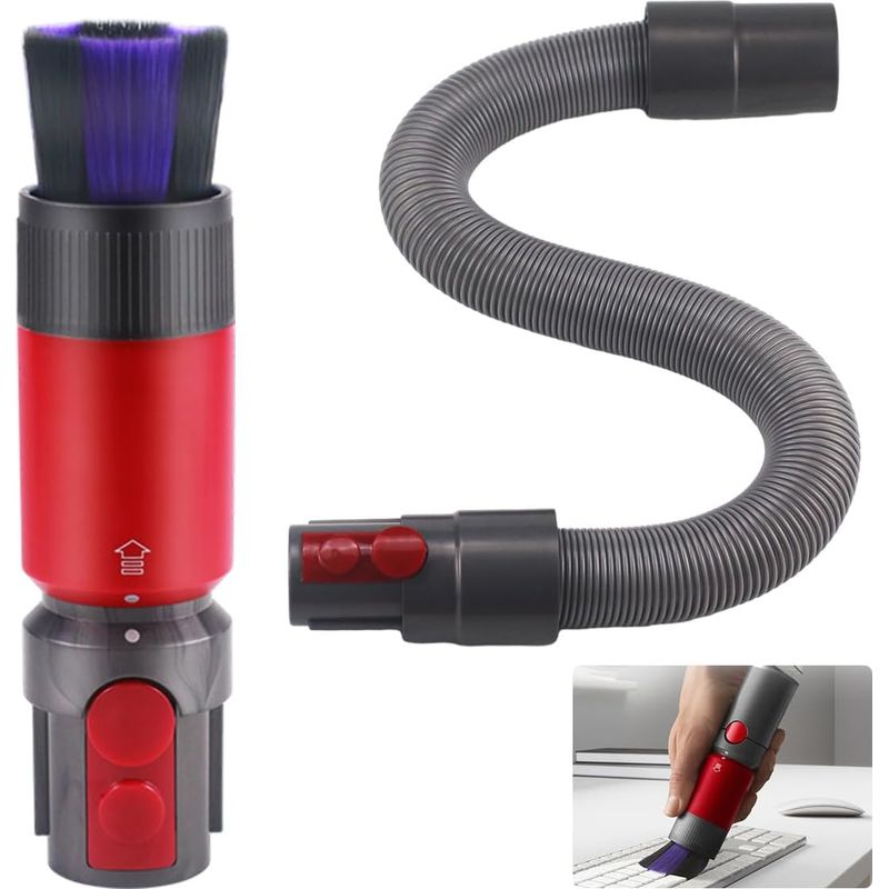 Set Mit 2 Kratzfreien Bürsten Für Dyson Staubsauger, Passend Für Dyson V8/v10/v11/v15 Zubehör, Mit Ausziehbarem Schlauch