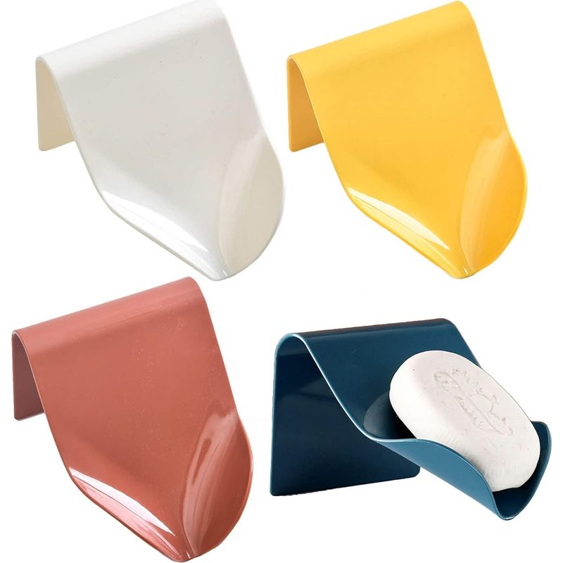 4er-set Seifenschalen Mit Abfluss Für Dusche, Bad, Badewanne Und Küche Selbstklebender Seifenhalter Zur Wandmontage Multifunktionaler Handyhalter