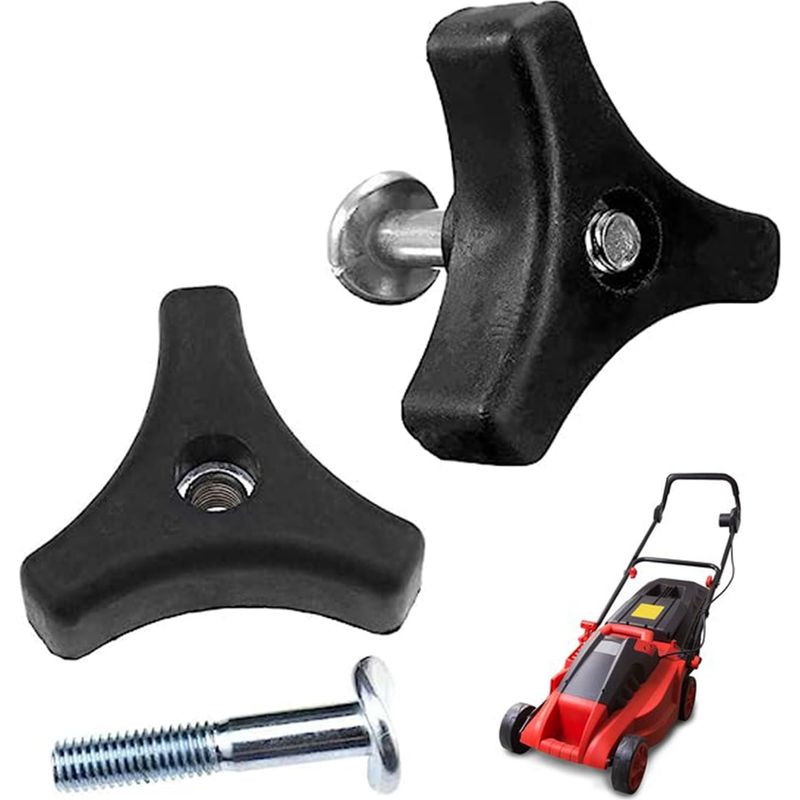 Set Mit 2 Rasenmähergriffen, Dreieckigen Rasenmähergriffschrauben, Rasenmähergriffbolzen, Rasenmäherzubehör, Rasenmäherbolzen