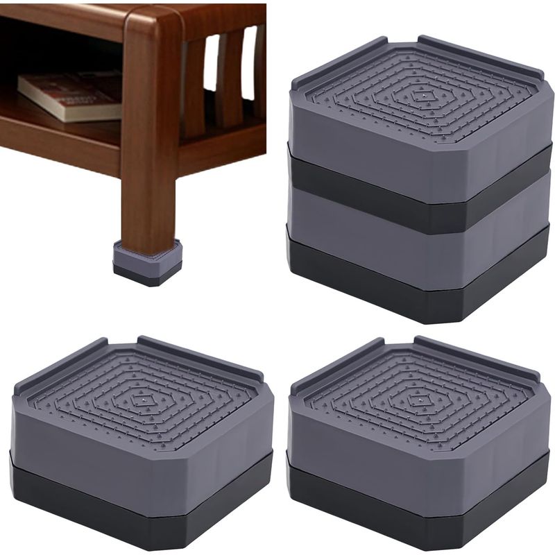 4-teiliges Möbelfüße-set, 4 Cm Hohe Füße Für Waschmaschine, Tisch, Sofa, Stuhl Und Schreibtisch, Quadratische, Rutschfeste Stuhlfüße Für Möbelbeine