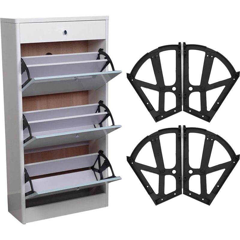 4-teiliges Set: Scharniere Für Schuhschubladen, Klappschrankrahmen, Ersatzbeschläge, Drehbare Möbelstütze Für Küche Und Wohnzimmer