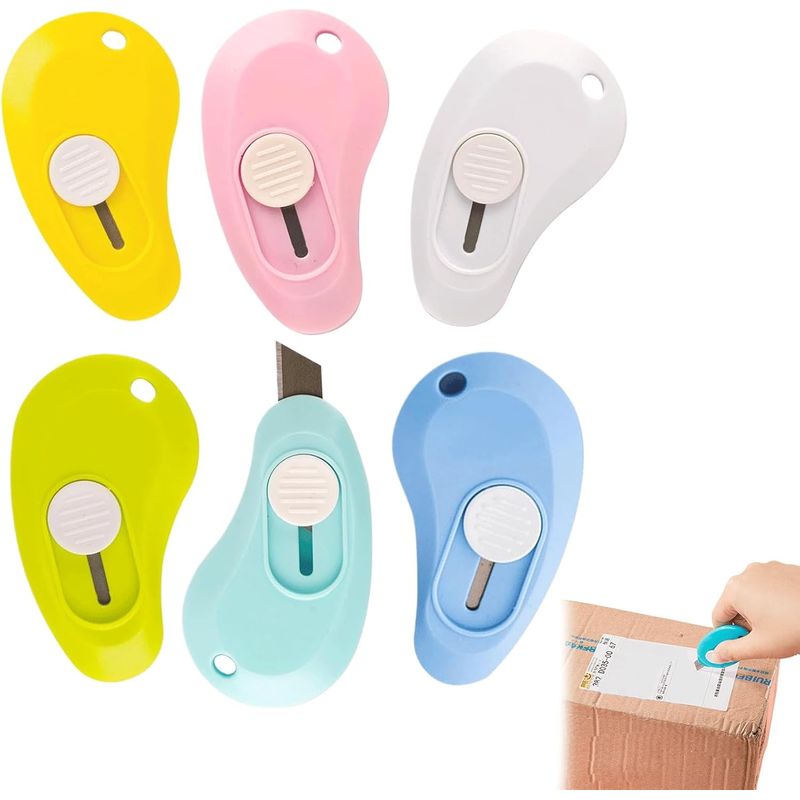 Set Mit 6 Kleinen Cuttern, Mini-cuttern, Tragbar, Klein, Universelle Schreibwarenmesser Zum Schneiden Von Briefumschlägen, Paketen, Papier, Karton, Schachteln Oder Verpackungen