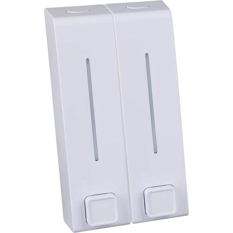 2-in-1 Wand-duschpumpenspender Und Organizer Für Shampoo, Seife, Spülung, Duschgel, Weiß