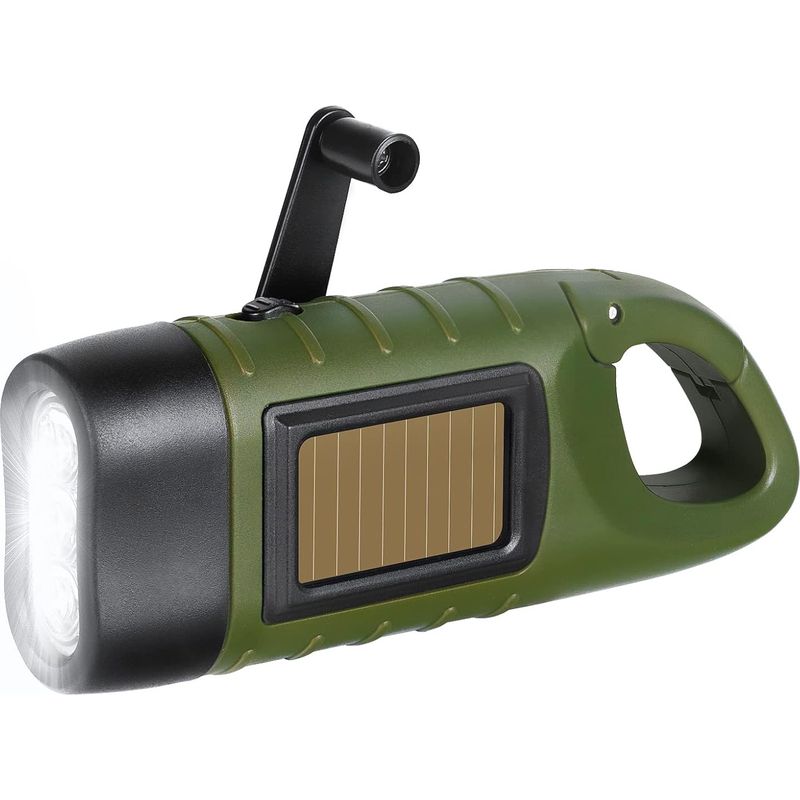 Solarbetriebene Kurbeltaschenlampe, Kompakte Wiederaufladbare Led-nottaschenlampe, Tragbare Überlebenstaschenlampe, Schnellverschluss-dynamotaschenlampe Für Outdoor- Und Sportaktivitäten