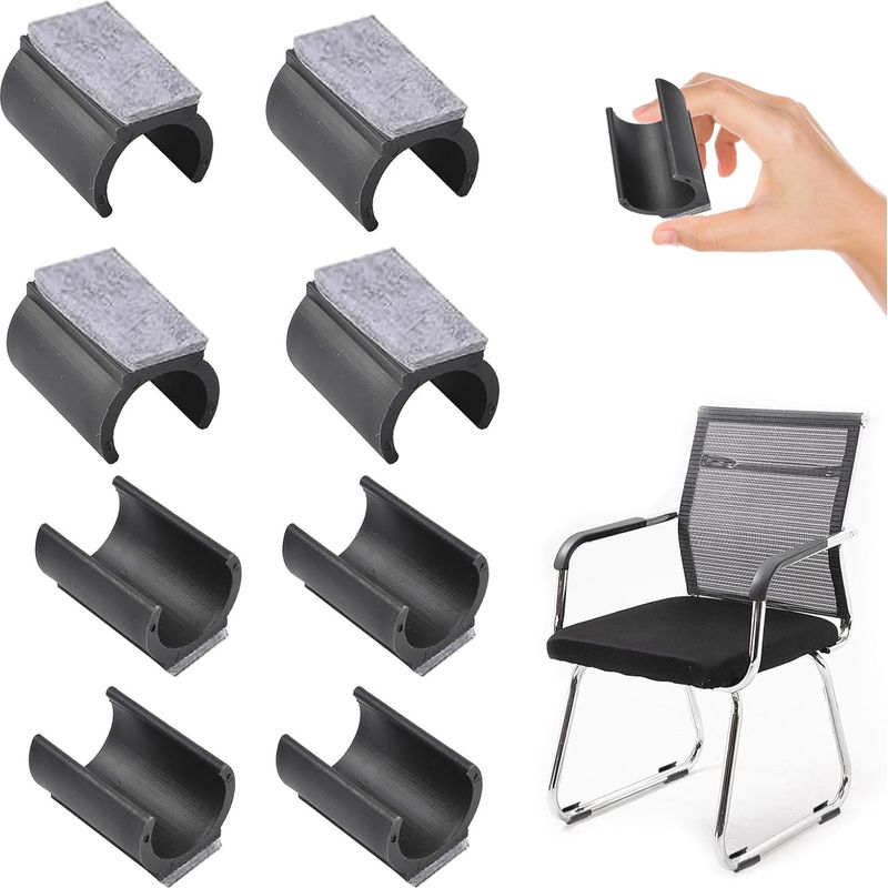 Set Mit 8 Filzgleitern Für Freischwingerstühle Mit Einem Durchmesser Von 24-25 Mm. Filzgleiter Für Kippstühle, Parkettböden, Zum Schutz Von Fliesen- Und Holzböden.