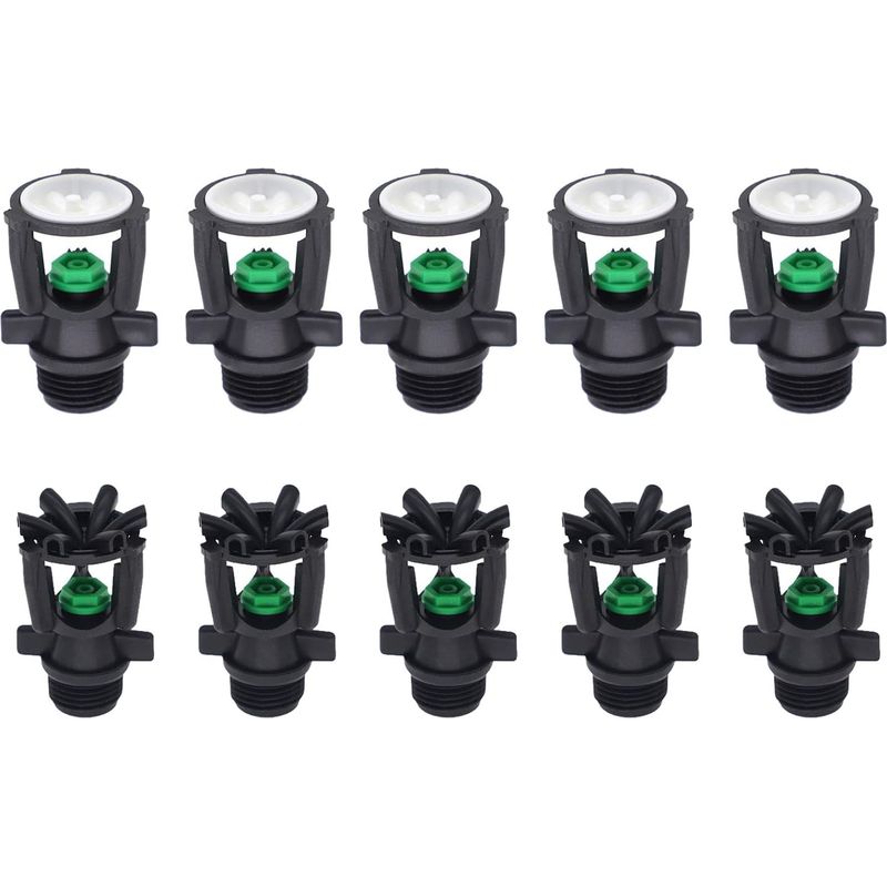 Set Mit 10 Gartensprengern Mit Außengewinde, 360° Automatische Drehung, Bewässerungsdüse Für Rasen, Gewächshaus, Gemüse Und Nutzpflanzen