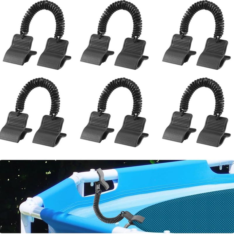 6-teiliges Set Poolabdeckungsclips Für Aufstellpools, Befestigungsclips Für Solarabdeckungen, Windschutzclips, Schwarze Pool-solarabdeckungsclips, Poolabdeckungs-klemmen-set