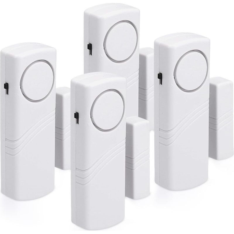 Tür- Und Fensteralarm – 4er-pack Kabelloser Einbruchmelder – Einbruchschutz Für Ihr Zuhause – Magnetbetrieb