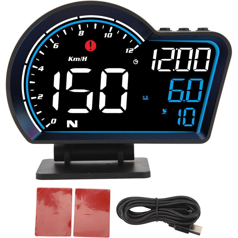 Gps-navigations-tachometer, Head-up-display (hud), Fahrzeug-hud, Geschwindigkeitsanzeige, Fahrstrecke, Geschwindigkeitswarnung, Hd-display, Digitaler Gps-tachometer