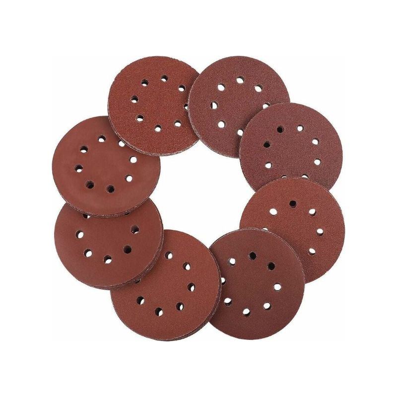 Packung Mit 100 Schleifpapierblättern Für Exzenterschleifer, Schleifscheiben In Den Körnungen 60/80/100/120/240 (20 Scheiben Pro Körnung), 125 Mm