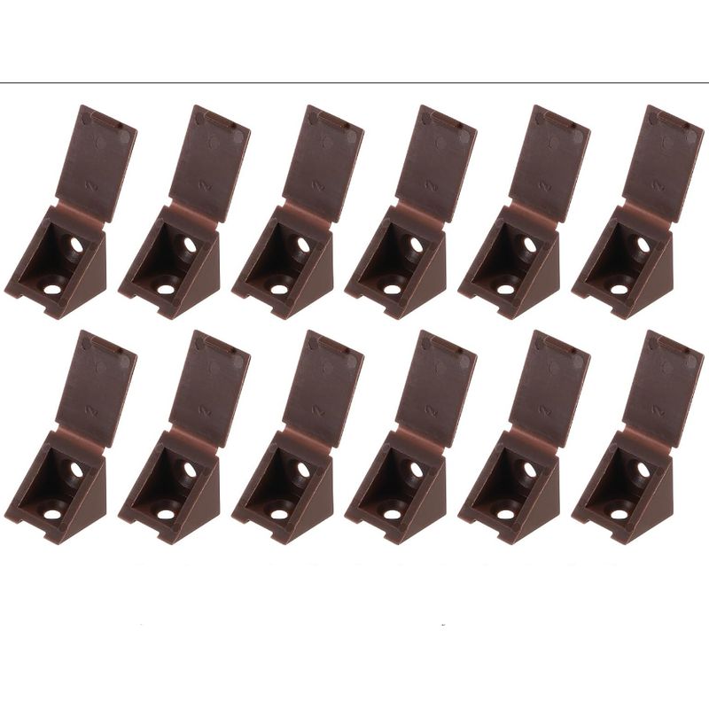 Braune Kunststoff-eckverbinder – 12 Stück – Schrankverbinder – Eckverbinder Mit Separater Kappe – Verbinder Für Möbel Und Andere Eckverbindungen