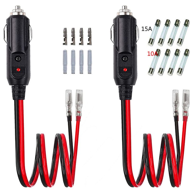 Stück Usb-zigarettenanzünderadapter (stecker) Mit 16 Awg 12v/24v Universal-stromkabel, Für Kfz-wechselrichter, Luftpumpen Und Elektrische Wasserkocher.