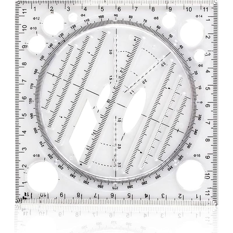 Stück Spezial-zeichenlineale Für Schreibwaren, Vielseitige Runde, Flache, Transparente Kunststofflineale Mit Parallelen Linien, Bürolineale, 12 Cm / 4,72 Zoll