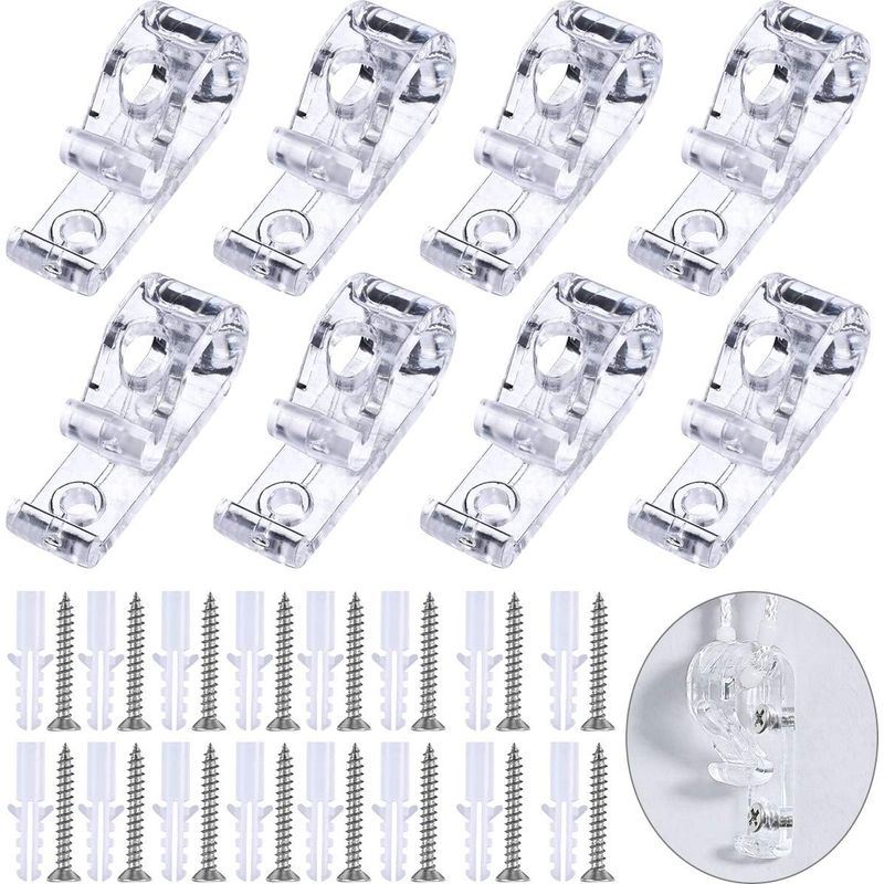 8-teiliges Set Mit P-clips Für Transparente Rollos Mit Kindersicherung, Inklusive 16 Schrauben Und 16 Kunststoffsäulen Für Die Kettenbefestigung Von Vertikalen Rollos.